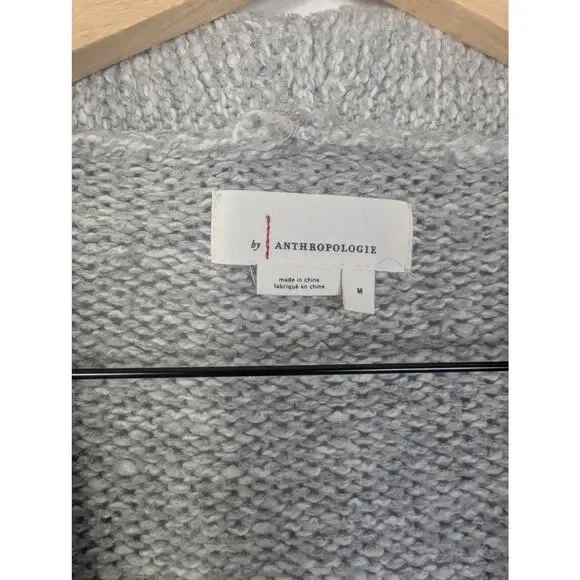 Anthropologie Josie Grey Oversized Open Front Knit Sweater Cardigan - Picture 4 of 6
